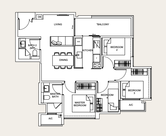 Dunearn 386 4 Bedroom floorplan