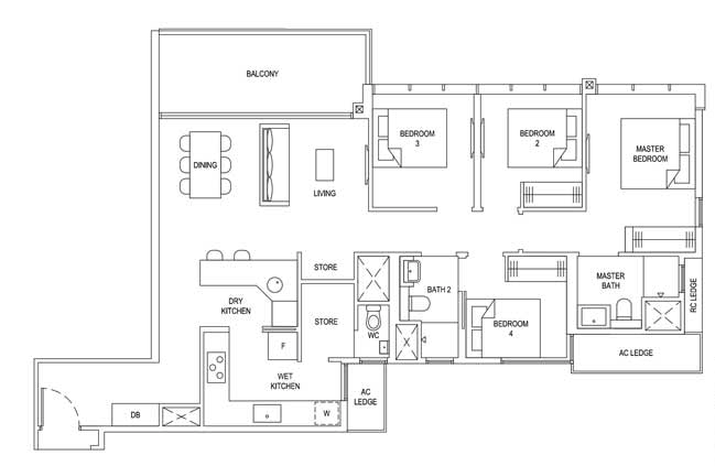 Florence Residences 4 bedroom floorplan